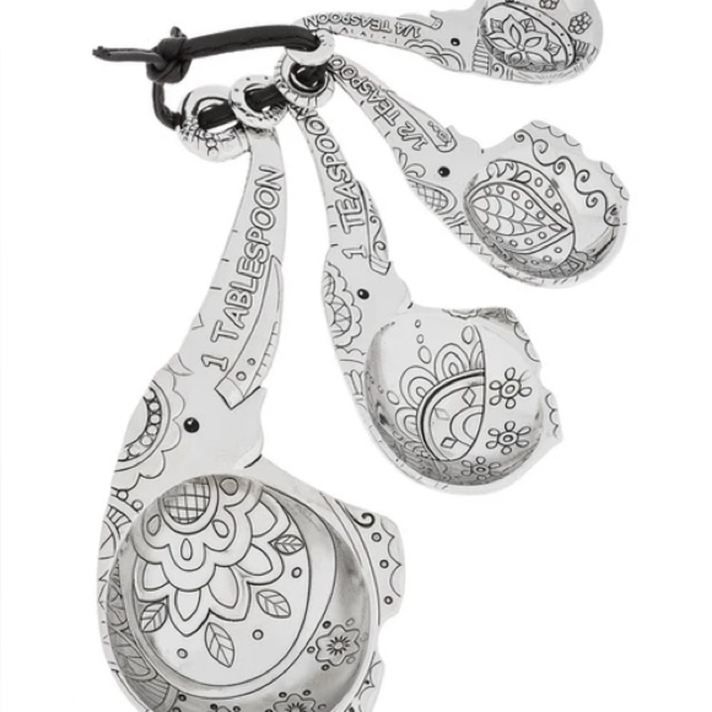 Ganz 4-Piece Zinc Alloy Measuring Spoon Set For Kitchen, Elephant Theme